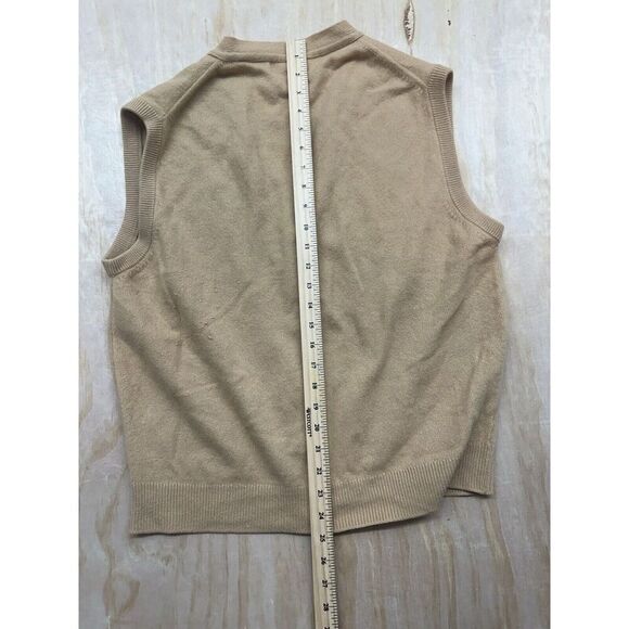 Pringle Of Scotland Cashmere Vest Sz Large Button Up Gorgeous  Brown Queen - Picture 6 of 7